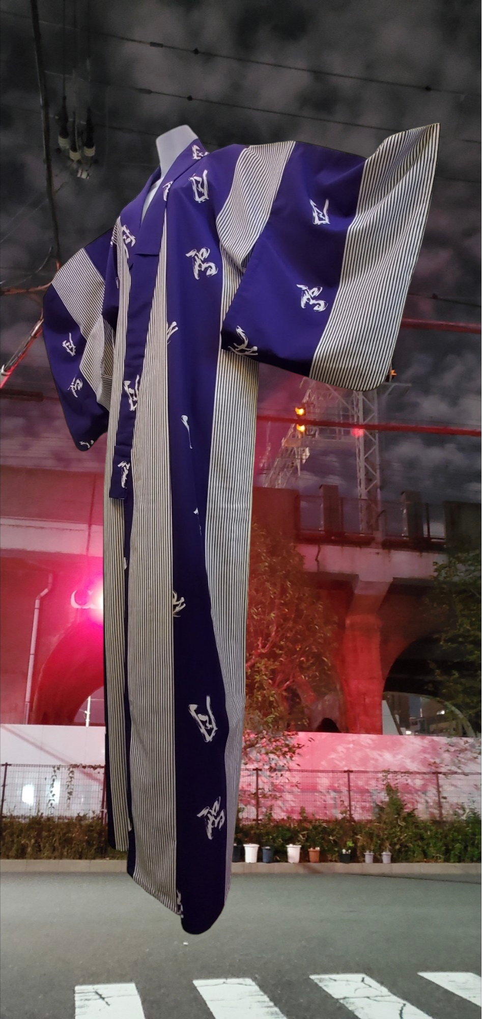 Purple & white YUKATA