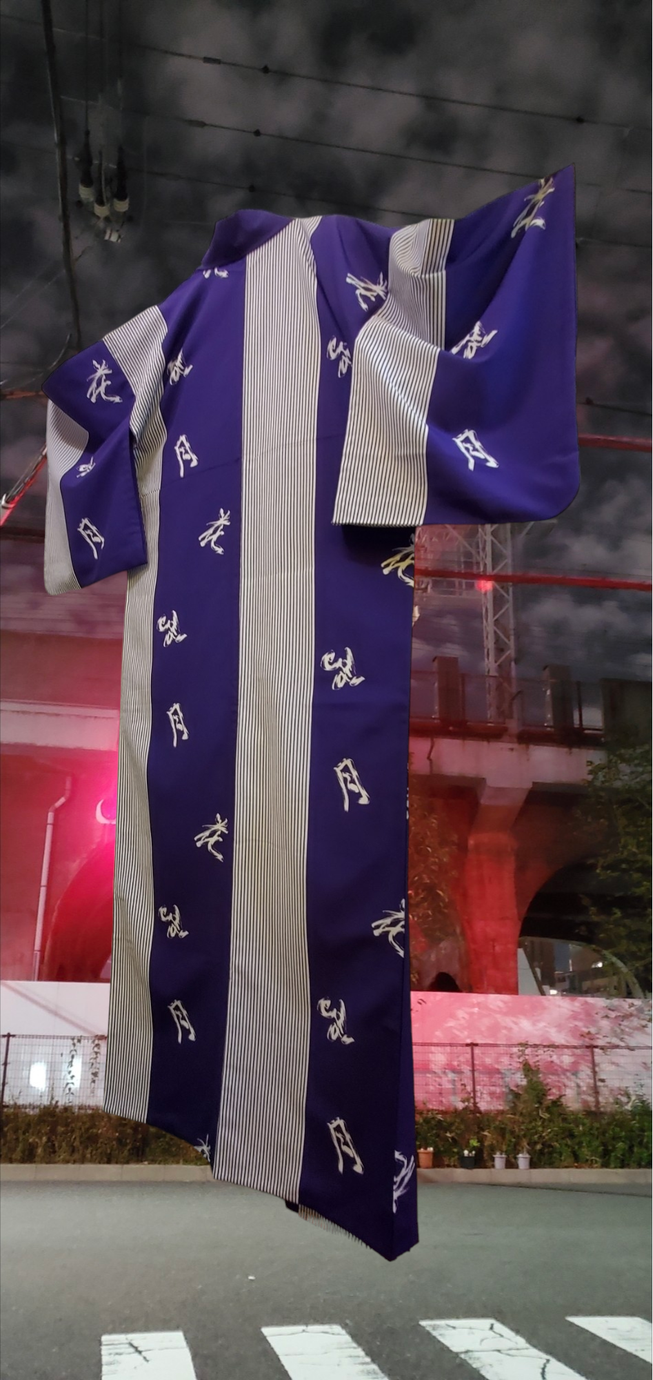 Purple & white YUKATA