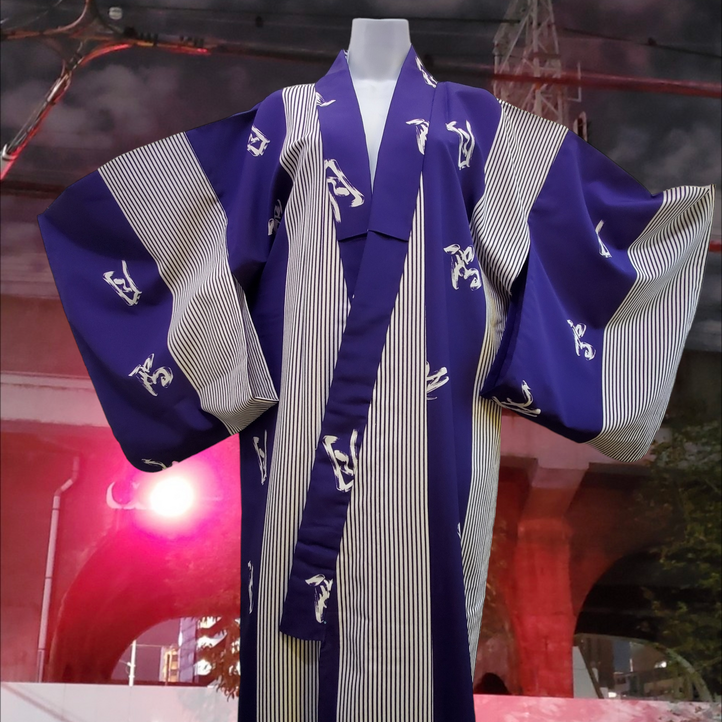 Purple & white YUKATA