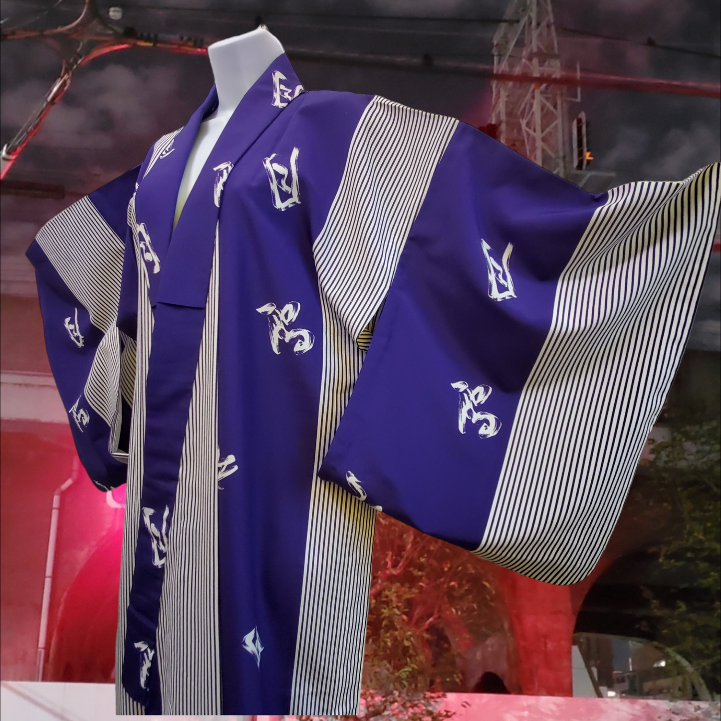 Purple & white YUKATA