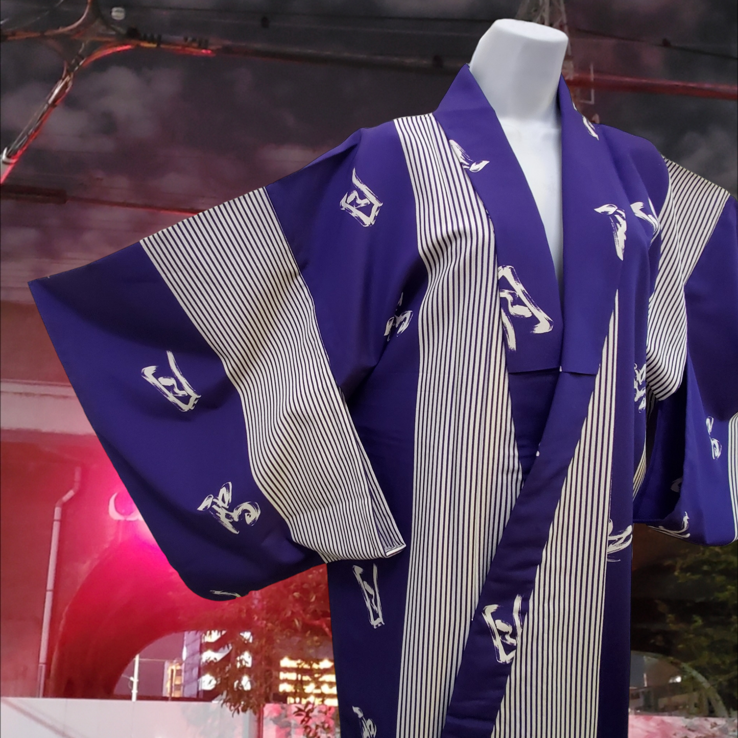 Purple & white YUKATA