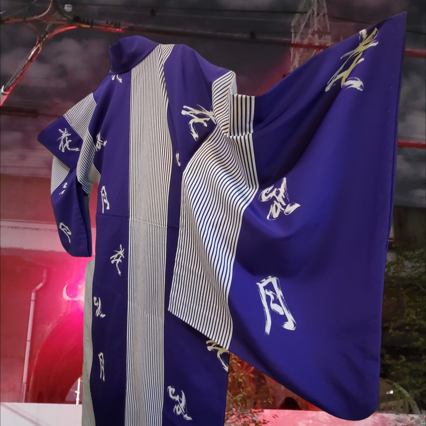 Purple & white YUKATA