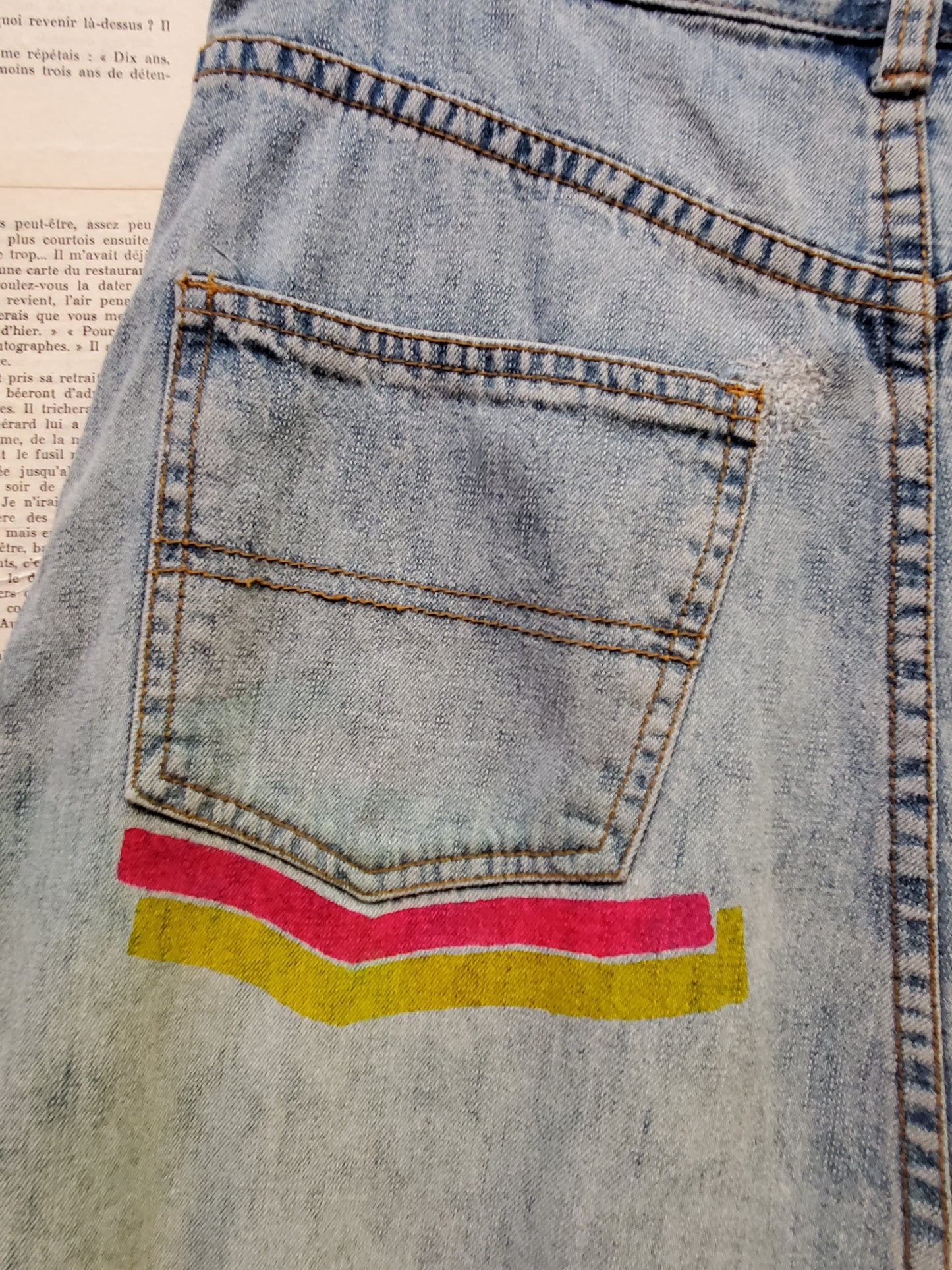 FACED JEAN SKIRT