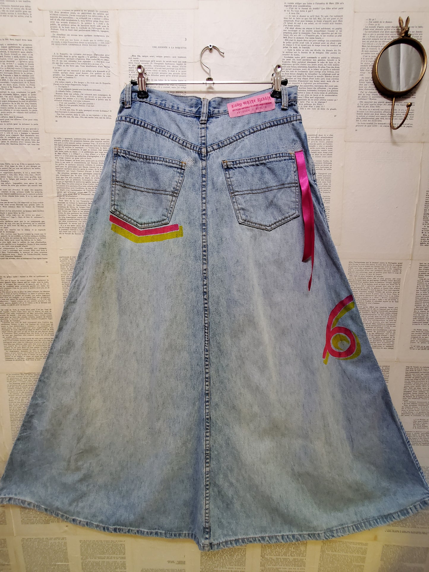 FACED JEAN SKIRT